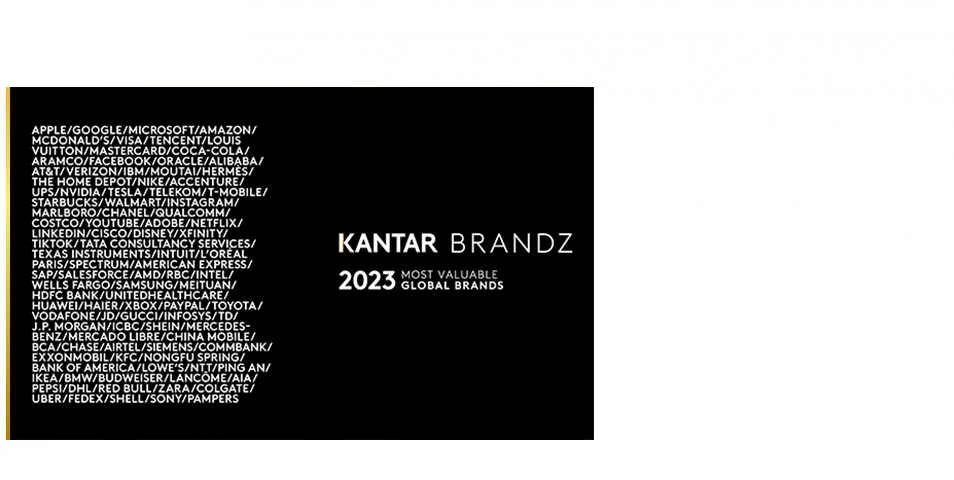 2023年Kantar BrandZ最具價值全球品牌百強排行榜 火熱發布 !